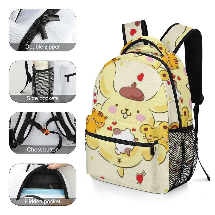 お値下げ中　新品未開封　ポムポムプリン リュック チャーム付き　Purin Amazon.co.jp: ポムポムプリン リュック 子供 キッズ リュック